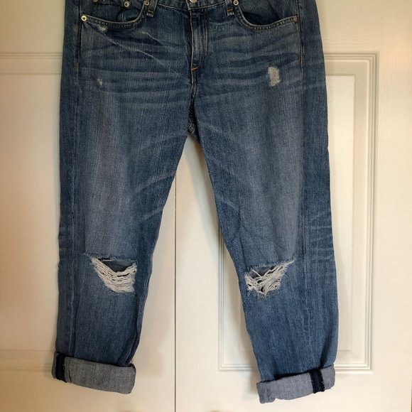 rag & bone Mid-Rise Boyfriend Ripped Jeans - Picture 2 of 4